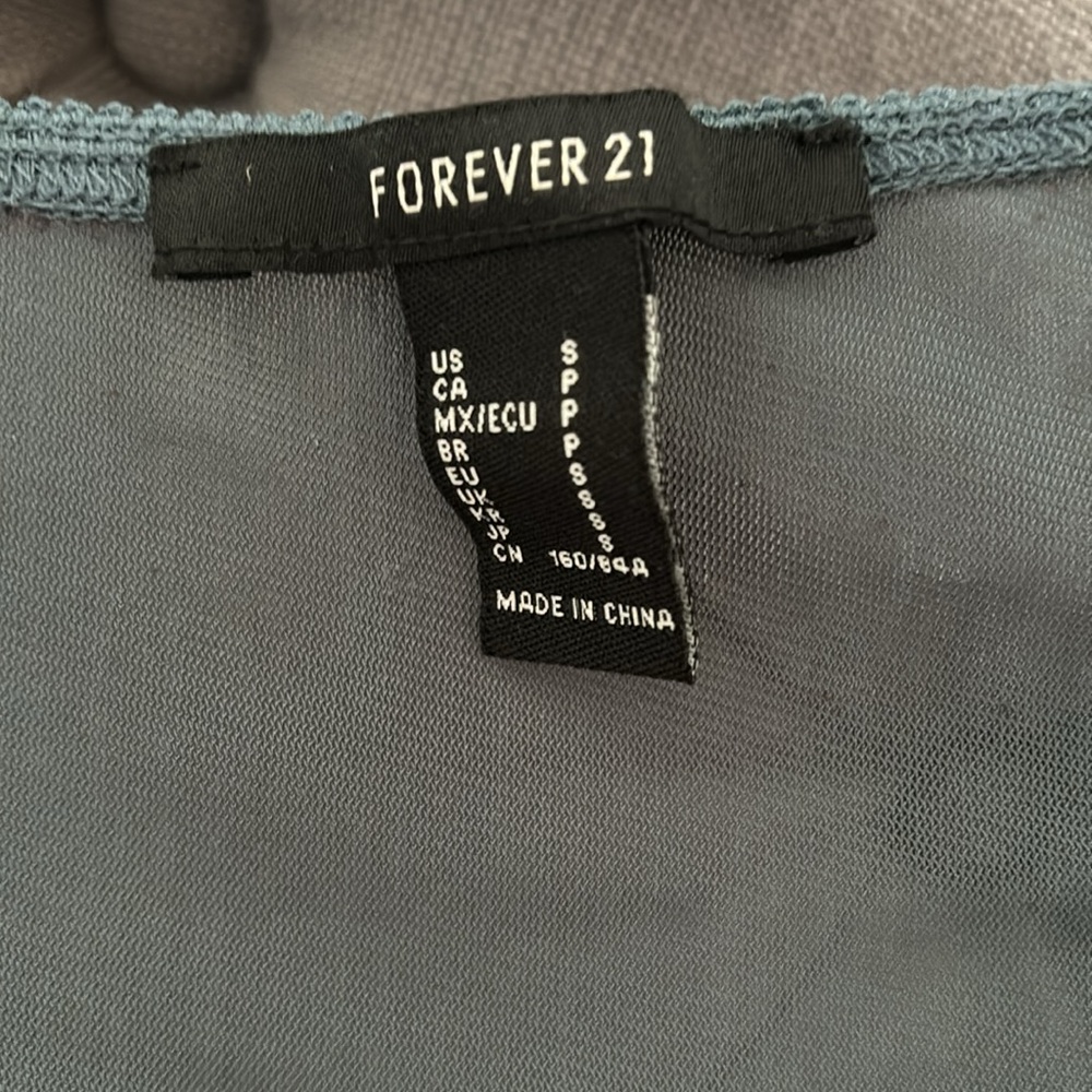Forever 21 Blue Mesh Bodysuit - Picture 2 of 3